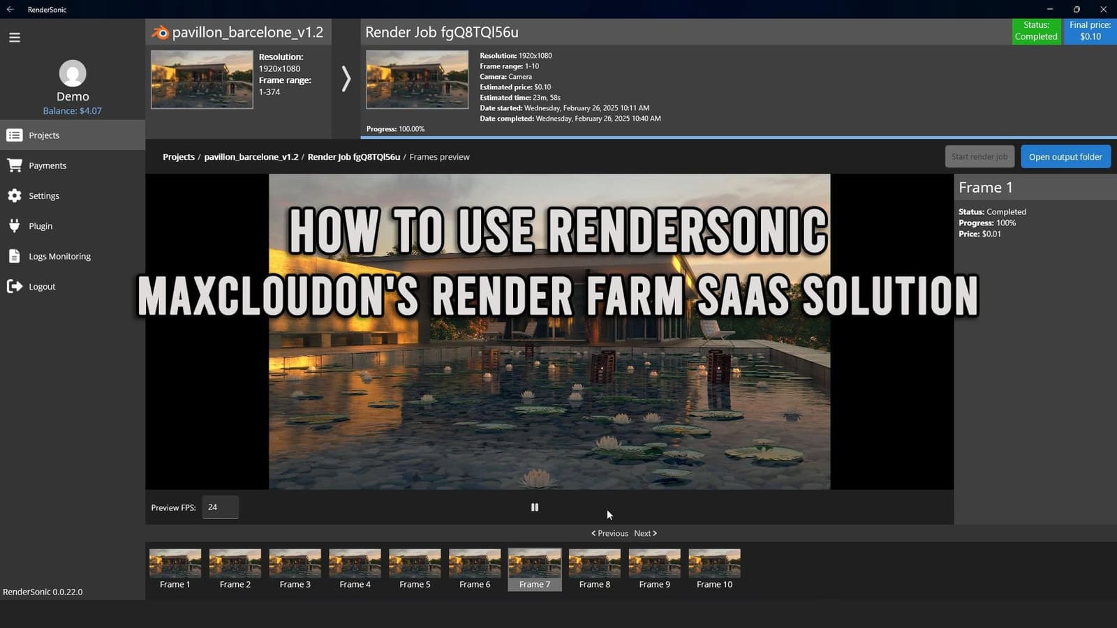 How to use RenderSonic — MaxCloudON's render farm SaaS solution